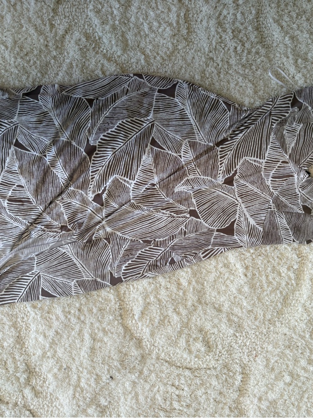 Windsor Taupe & White Strapless Leaf-Print Bodycon Dress - Picture 9 of 9